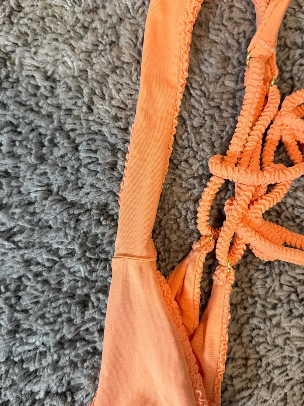 Monday Swimwear peach crinkle hanalei bottom